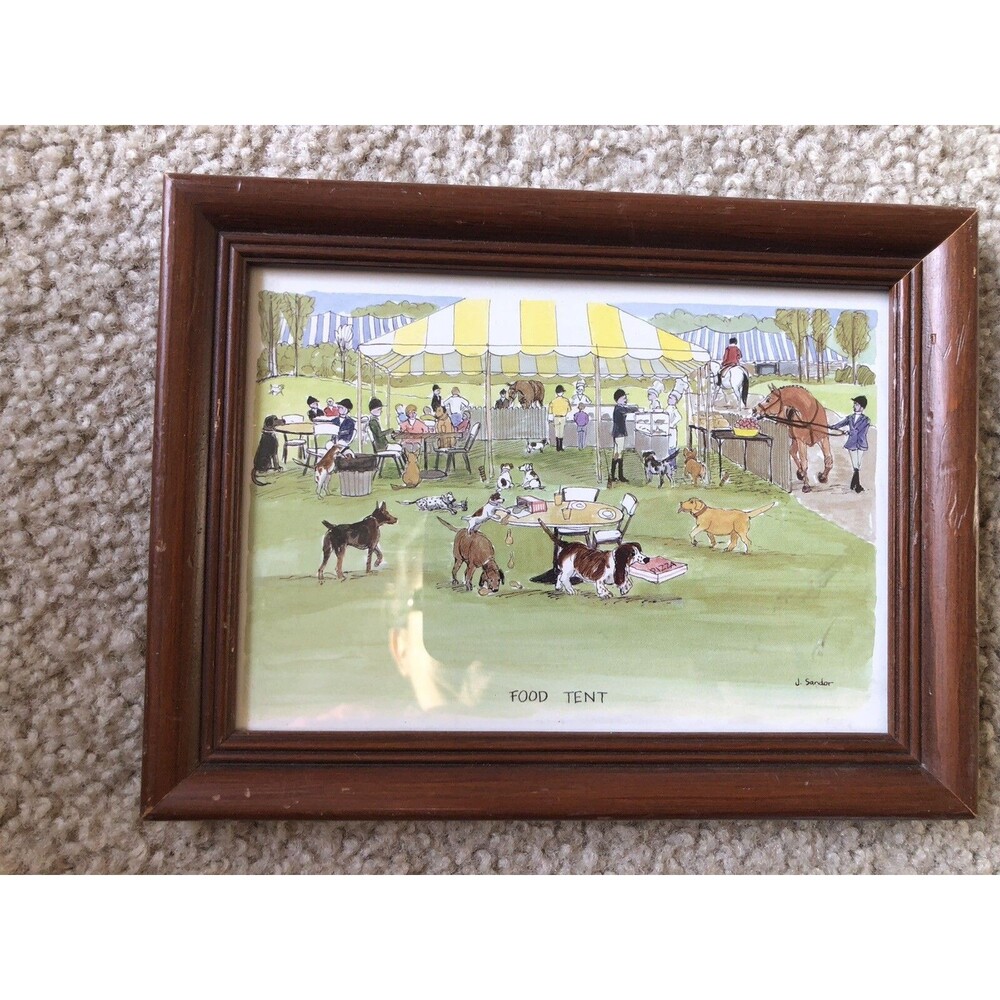 J. SANDOR COLORED ETCHING Mini Art LITHOGRAPH SIGNED 8x10